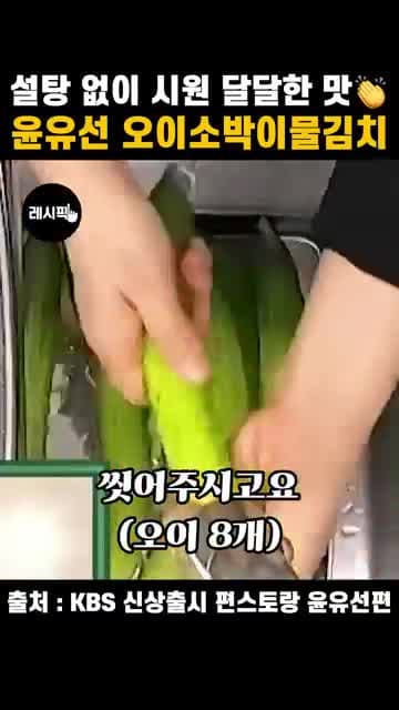 설탕 없이 국물째 먹는 윤유선 오이소박이 물김치 레시피