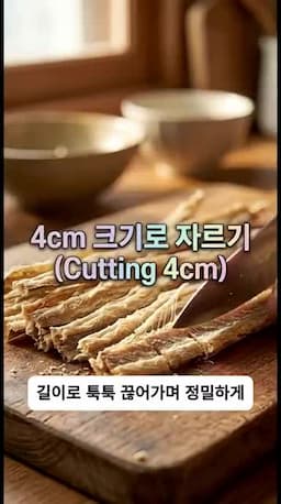 황태채 손질과 길이 맞추기