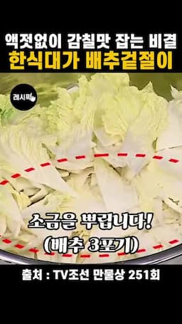 배추 손질과 절이기